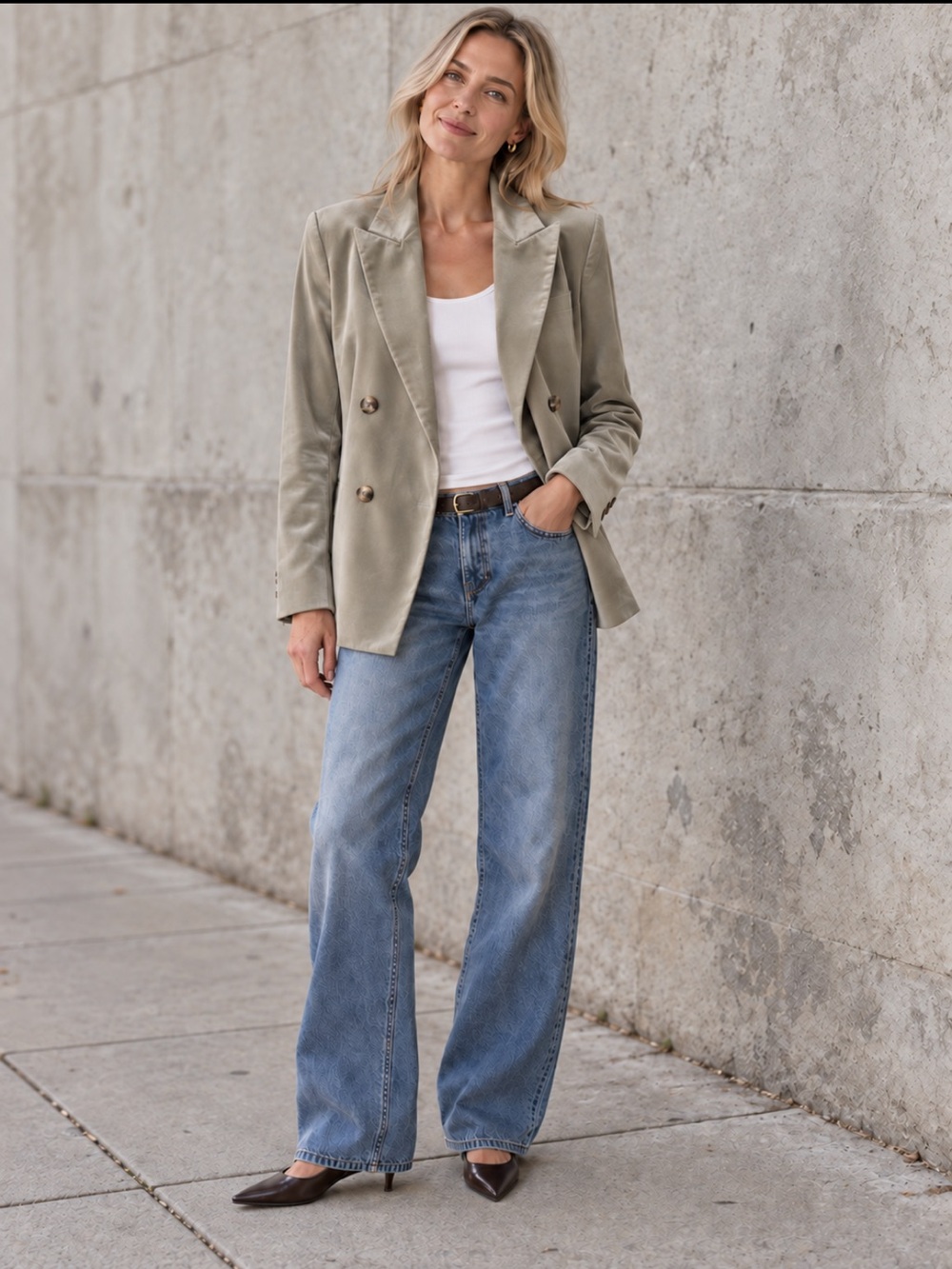 Vince Velvet Double Breasted Blazer
